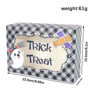 Halloween gift box with PVC window and ghost design for candy and cookies 22.5x15.5x7cm
