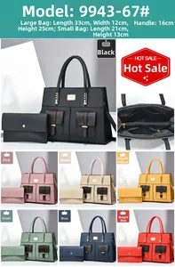 Detailed dimensions of large 33x12x25cm handbag and matching 21x13cm inner pouch