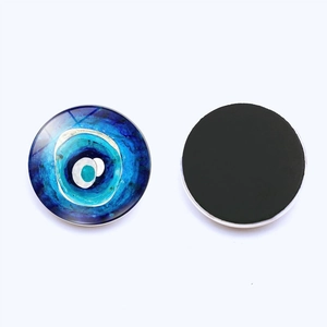 30mm Evil Eye crystal glass refrigerator magnet with Turkish blue eye pattern and magnetic back