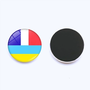 Ukraine Flagge Kühlschrankmagnet aus Kristallglas mit 30mm rundem Magnetrücken