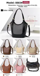 Macro view of stitched bucket bag textures and dimensions in 16x11x21cm size details