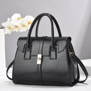Sac à Épaule en Cuir PU pour Femmes Sac à Main à Grande Capacité Sac à Tracolle pour Bureau Navette Sac Classique Couleur Unie