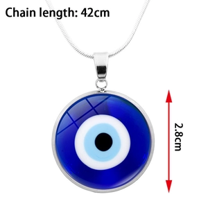 Collar de mal de ojo azul con colgante de cristal y cadena de serpiente de 42 cm
