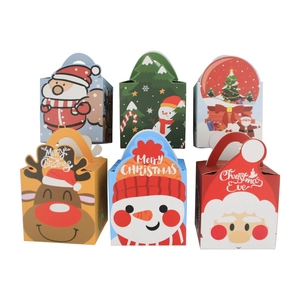 Confezione Regalo per Mela di Natale Cartone Babbo Natale Pupazzo di Neve Renna Modello Festa Dolci Imballaggio Carta Scatola a Mano