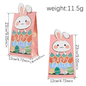 Rosa Osterhase Geschenktüte mit Maßen 23x12x7,8 cm für festliche Süßigkeitenverpackung