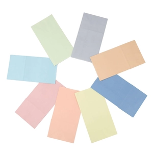 Set of 8 colorful kraft paper greaseproof food bags in minimalist pastel Morandi colors