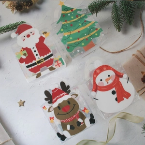 Boîtes à muffins transparentes de Noël avec motifs Père Noël et sapin décoratif