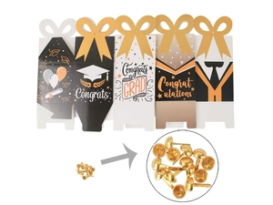 Détails des accessoires de boîte cadeau de remise de diplôme avec attaches en laiton doré