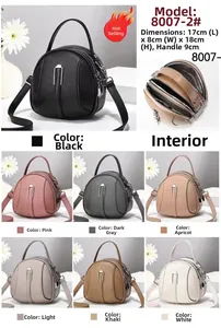 Litchi pattern leather bag with multi-layer zippers and dimensions 17x8x18cm