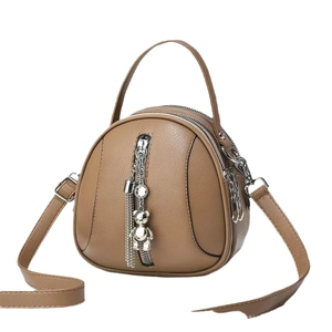 Borsa rotonda macaron con nappe e ciondolo a forma di orsetto, borsa a tracolla