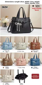 Detailed size specifications and interior layout for the lychee pattern leather handbag