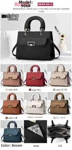 Detaillierte Größenangaben und 8 Farboptionen für die minimalistische Lederhandtasche