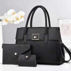 Women Handbag Tote And Envelope Clutch And Card Holder PU Leather Litchi Texture Large Capacity Commute Simple Urban