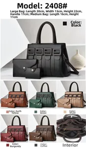 Set borse tre pezzi con tasche interne a zip e dettagli di ampia capacità di contenimento