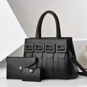 Borsa A Mano Tote Da Donna Con Pochette Portafoglio E Porta Carte Pelle PU Grande Capacità Colore A Contrasto Ufficio Chic