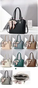 Detailed size specifications and internal structure of stylish large tote bag with silk scarf