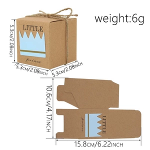 Boîte cadeau kraft LITTLE prince avec motif couronne et dimensions 5.3cm pour fêtes