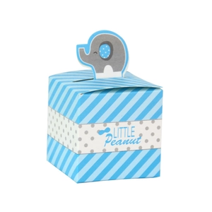 Blue Little Peanut elephant candy box for baby shower party favors and birthdays