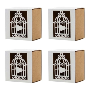 European style hollow birdcage candy boxes with love tree design for weddings set of four