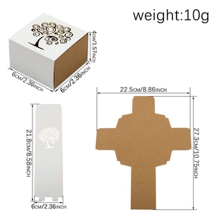 European hollow tree favor box with white shell and brown kraft drawer inner box