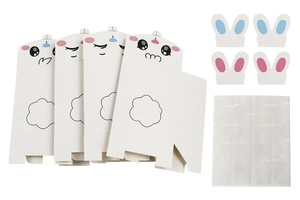 Kit boîte à bonbons de Pâques DIY avec oreilles de lapin 3D et visages de dessin animé