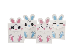 Détails des boîtes à bonbons lapin de Pâques avec oreilles 3D et motifs mignons