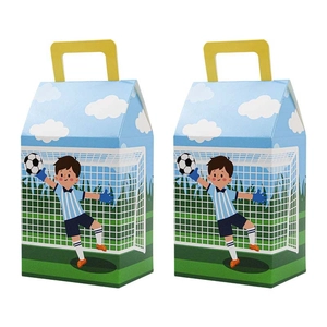Boîte cadeau foot pour enfant avec motif gardien de but et poignée de transport