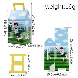 Boîte cadeau foot pour enfants avec dimensions et motifs de gardien de football