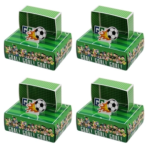 Boîtes cadeau thème foot avec décor de cage en 3D pour anniversaires d'enfants