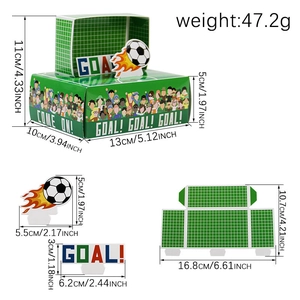 Coffret cadeau fête football avec poteau de but et motifs herbe pour anniversaires
