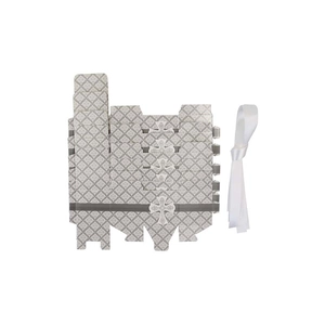 European style cross candy boxes with white ribbons for weddings and religious ceremonies