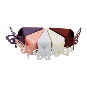 Laser-cut European butterfly candy boxes in multiple colors for wedding and party gifts
