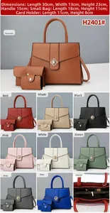 Detailed view of 3-piece bag set with tote, pouch, and card holder showing floral hardware