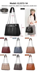 Detailed view of striped large capacity crossbody bags in 7 colors with dimensions