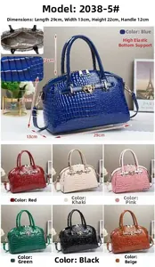 Détails sur la texture motif crocodile et les dimensions du sac à main de mode