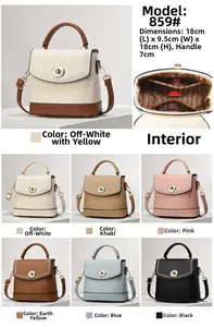 Detailed view of pebbled leather handbag featuring interior structure and color matrix