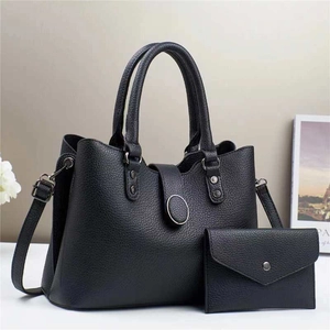 Sac À Main Et Portefeuille Pour Femmes En Cuir PU Motif Lychee Sac À Bandoulière Fourre-tout Mode Polyvalente Pour Dames