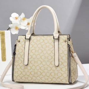 Chic quilted printed crossbody bag with dual handles and detachable shoulder strap
