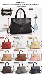 Detailed grid view showing various stone texture handbag colors and bag size dimensions