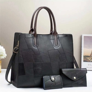 Borsa a Tracolla e a Mano da Donna Con Portafoglio Set Motivo a Pietra Pelle PU Moda Urbano Minimalista Set