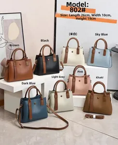 Size chart and color selection of eight litchi grain leather crossbody tote bags