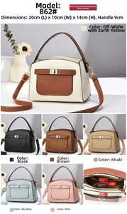 Detailed sizing chart and interior pocket layout for the stylish litchi grain shoulder bag