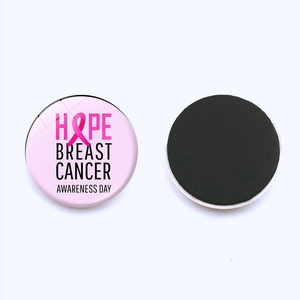Pink ribbon breast cancer awareness magnetic fridge sticker with Hope text design