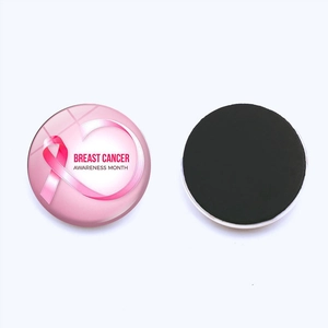 Pink Ribbon Breast Cancer Awareness magnet set showing front design and magnetic back