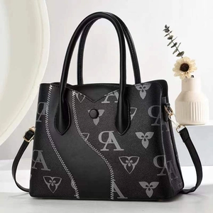 Sac Seau Mode Femme en Cuir PU Imprimé Lettres Sac à Main Patchwork Sac Bandoulière Sangle Réglable Pour Usage Quotidien