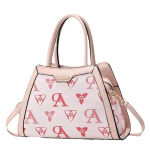 Floral print multilayer crossbody bag for women with adjustable strap and pink trim