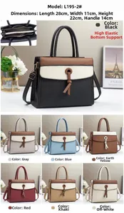 Internal compartments and color options of the stylish contrast panel shoulder bag