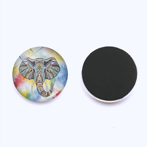 Bohemian elephant and floral glass fridge magnet with magnetic back for home decoration