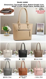 Detailed size chart showing dimensions for large capacity lychee pattern bucket bag