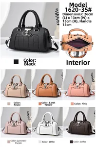 Detail showing seven available colors and dimensions of this stylish leather doctor bag